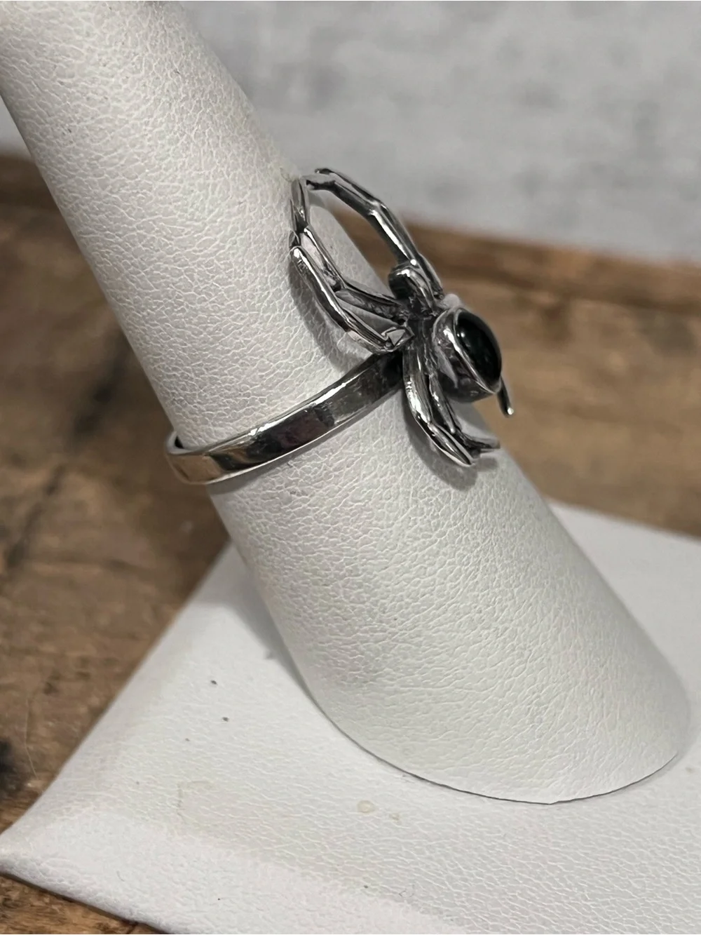 Vintage Sterling Silver Onyx Black Widow Spider Ring